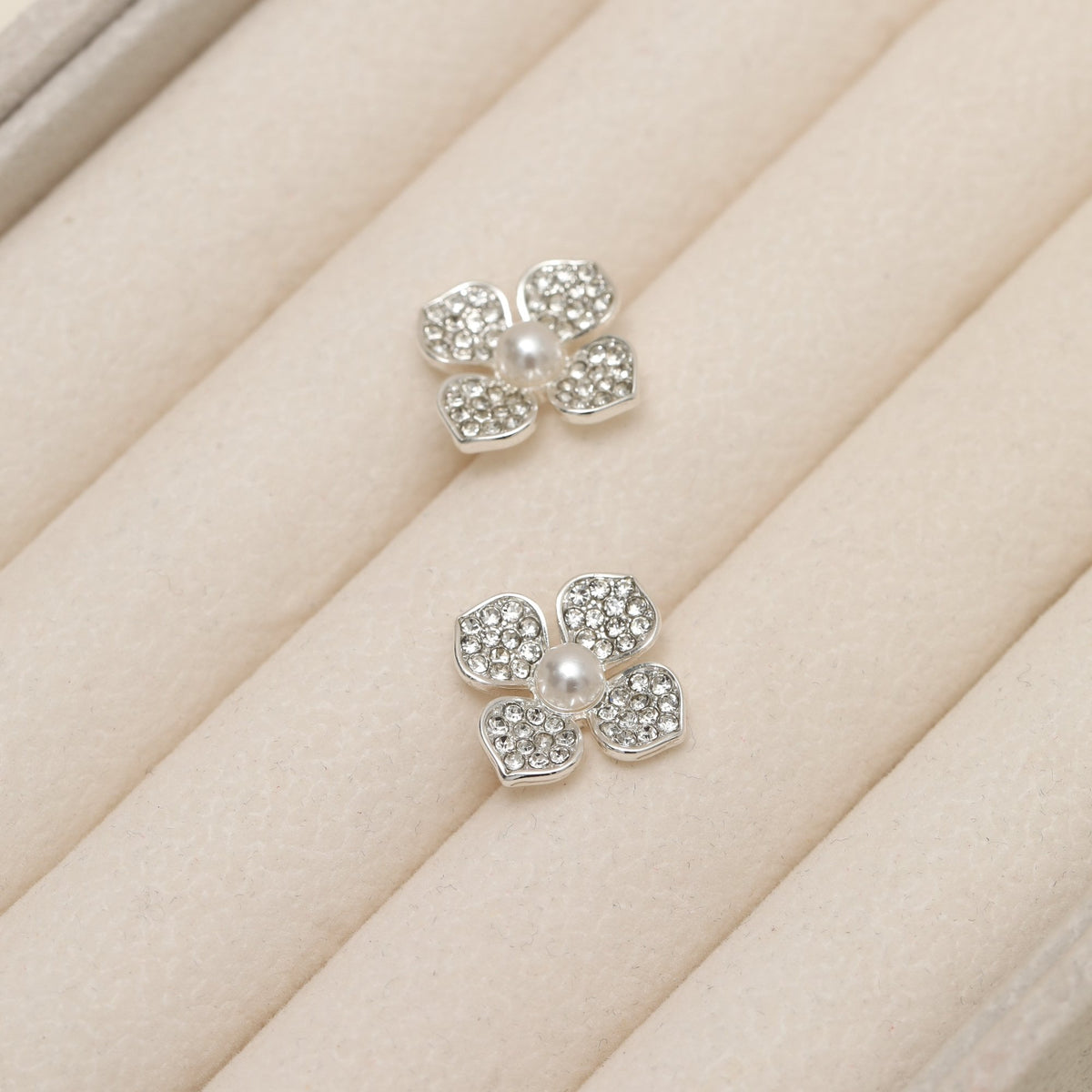 Mood Silver Plated and Pearl Clover Earrings