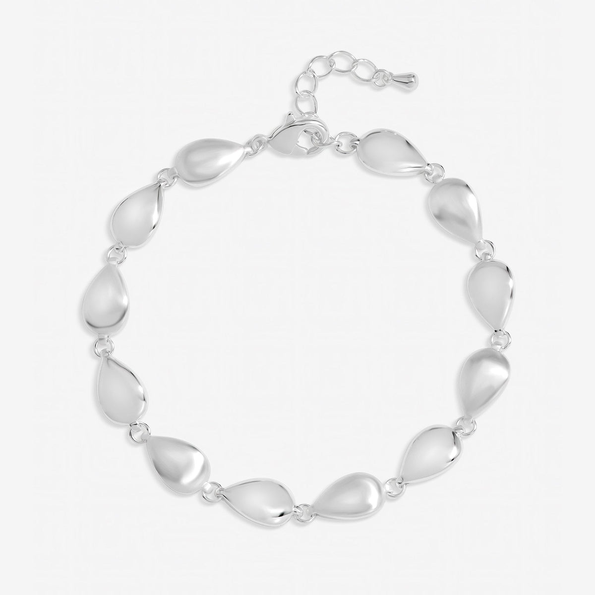Inicio Sterling Silver Polished and Satin Pebble Bracelet - Gift Pouch