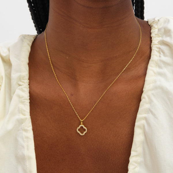 Jon Richard Gold Plated Cubic Zirconia Open Clover Set - Gift Box