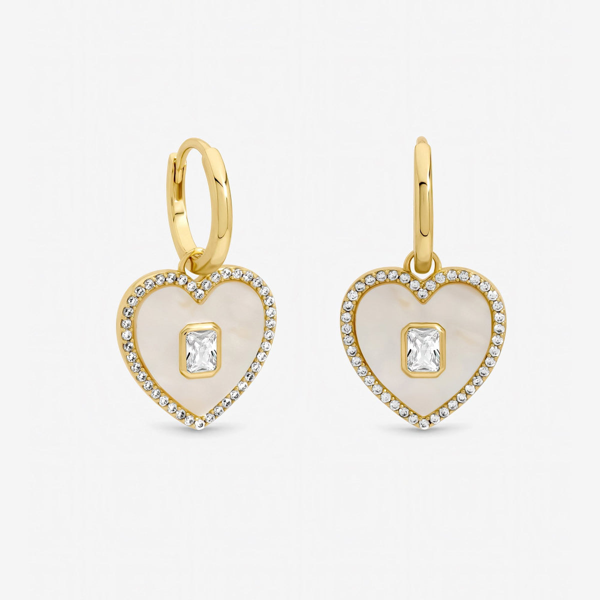 Jon Richard Gold Plated and Mother of Pearl Heart Earrings