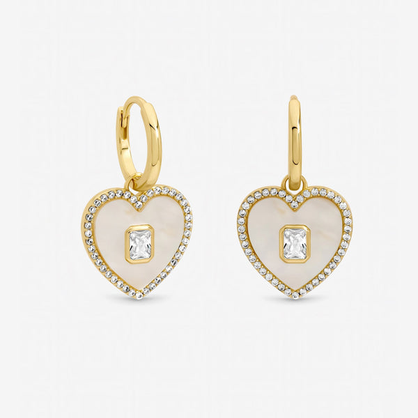 Jon Richard Gold Plated and Mother of Pearl Heart Earrings