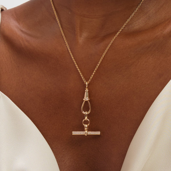 Jon Richard Gold Plated T Bar Necklace