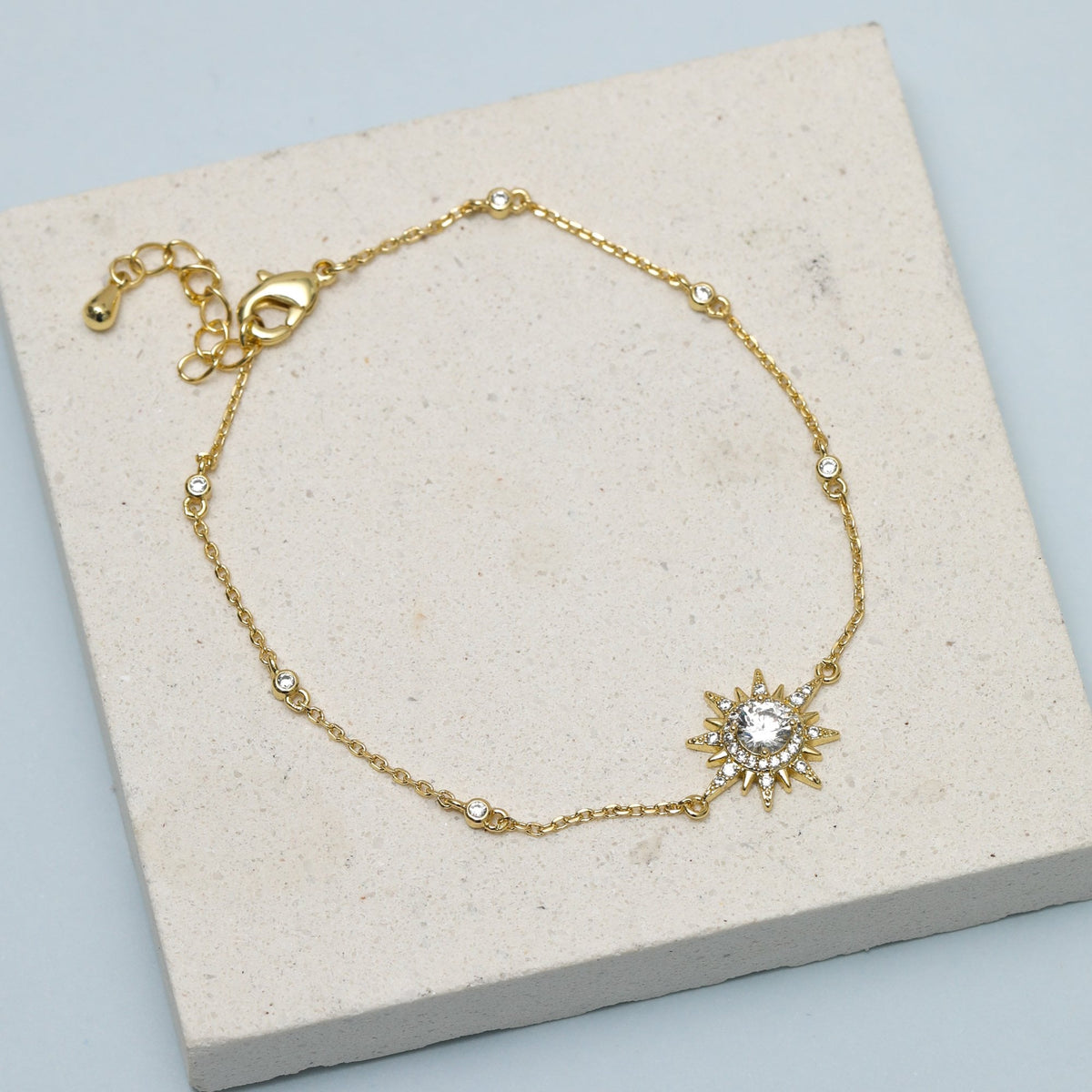 Jon Richard Gold Plated and Pave Starburst Bracelet