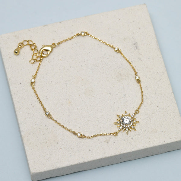 Jon Richard Gold Plated and Pave Starburst Bracelet
