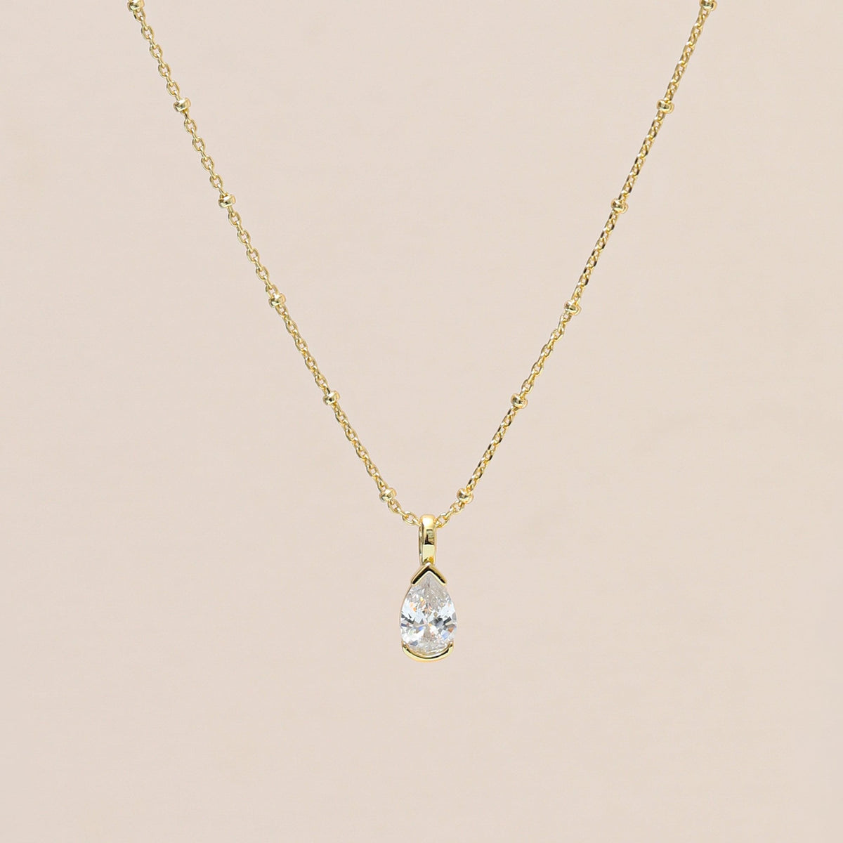 Jon Richard Gold Plated and Cubic Zirconia Pear Drop Pendant