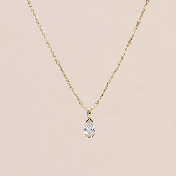 Jon Richard Gold Plated and Cubic Zirconia Pear Drop Pendant