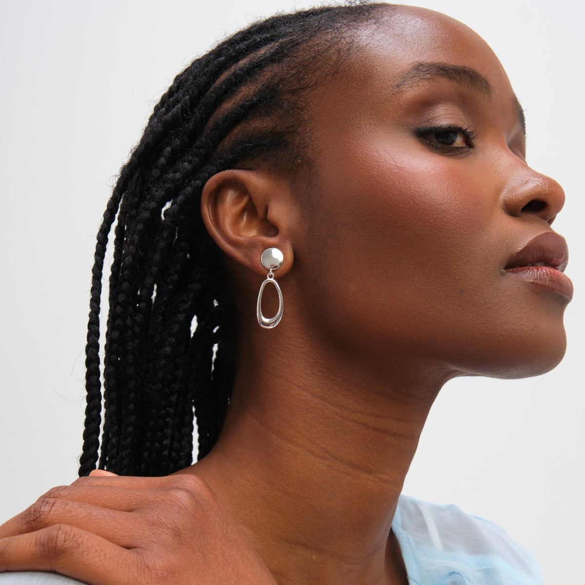Inicio Sterling Silver Polished Open Double Drop Earrings