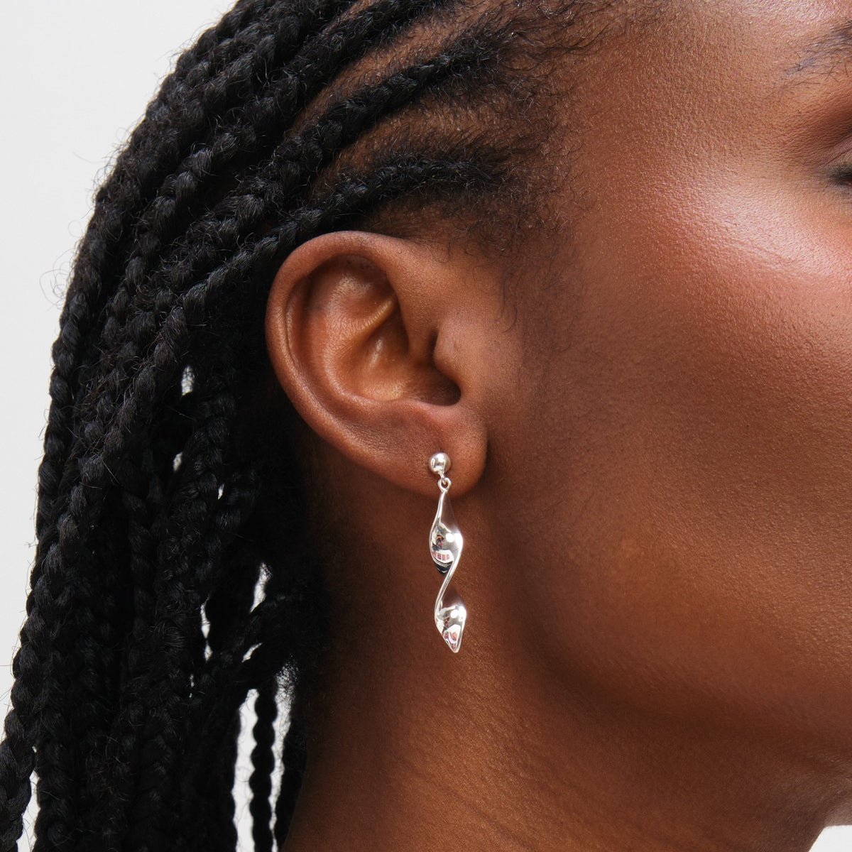 Inicio Sterling Silver Polished Twist Drop Earrings
