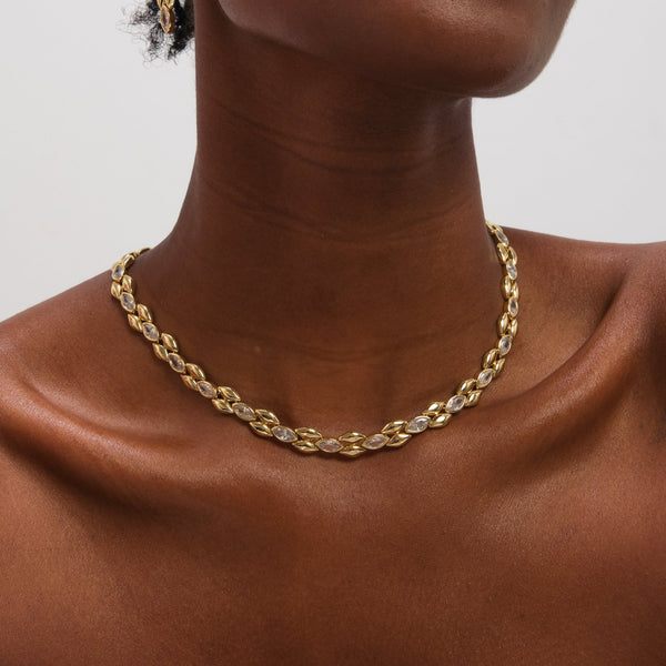 Jon Richard Gold Plated and Crystal Necklace
