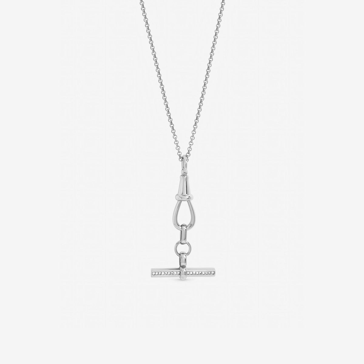 Jon Richard Silver Plated Pave T Bar Necklace