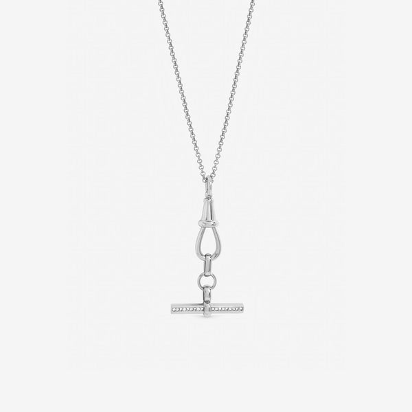 Jon Richard Silver Plated Pave T Bar Necklace