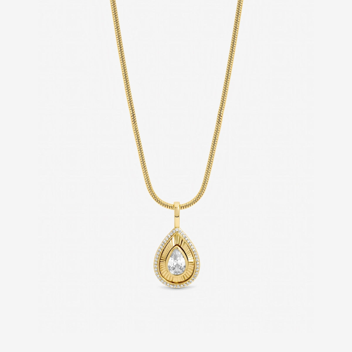 Jon Richard Gold Plated and Diamond Cut Peardrop Pendant