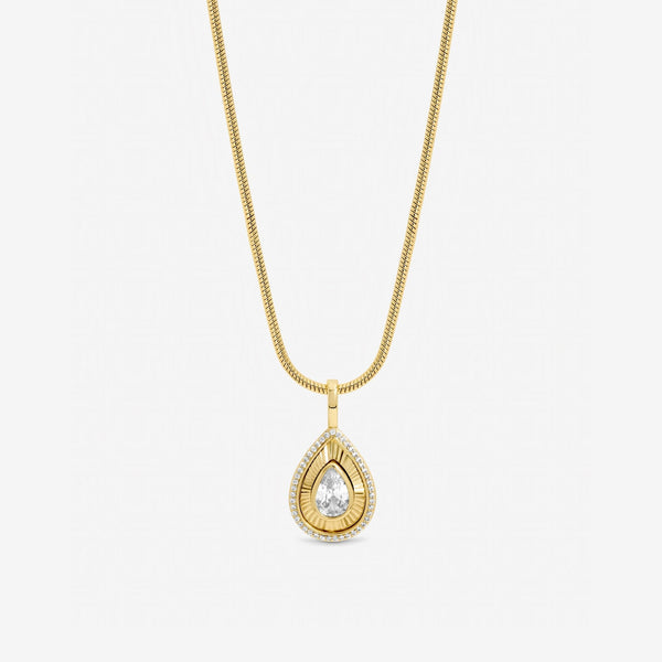 Jon Richard Gold Plated and Diamond Cut Peardrop Pendant