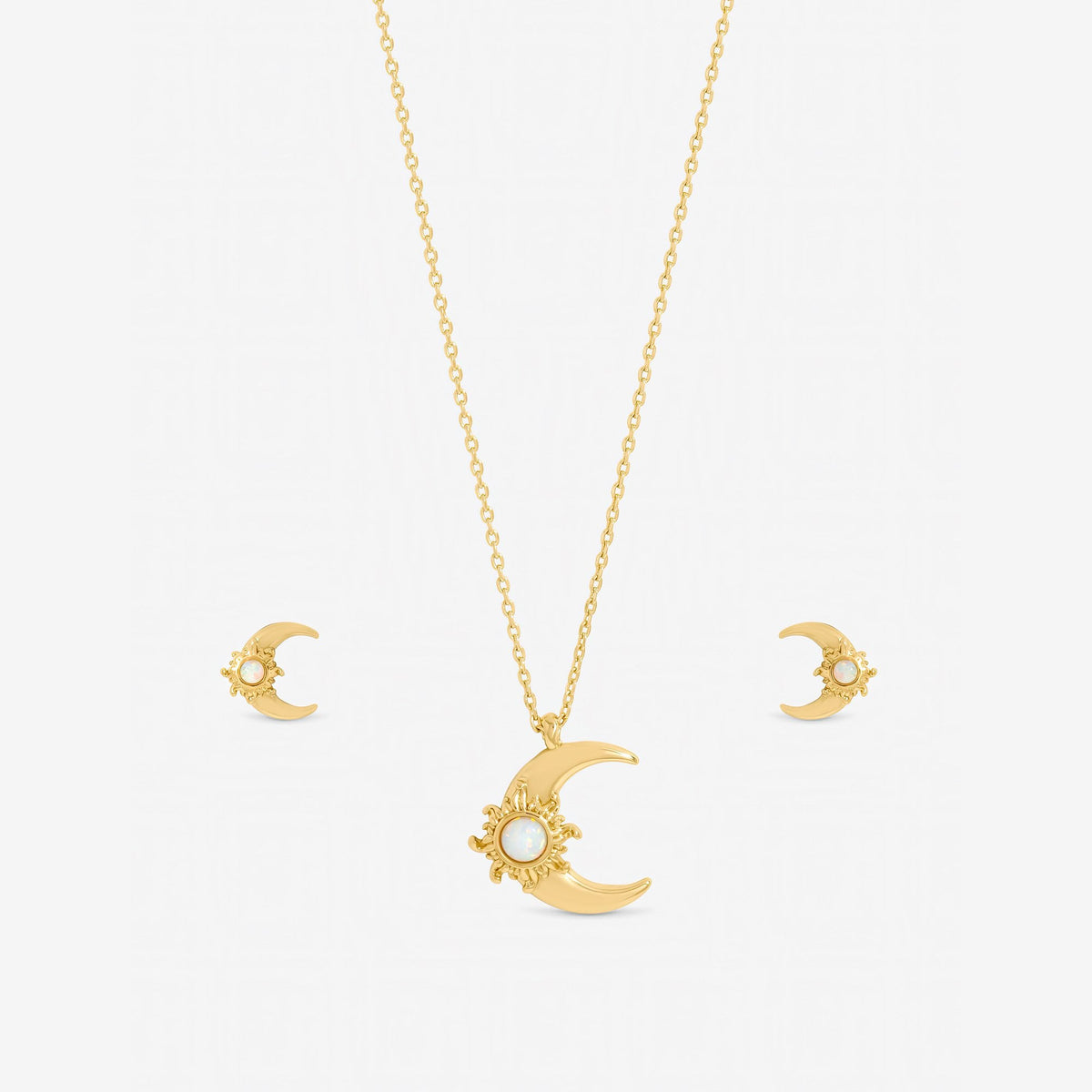 Inicio Gold Plated and Opal Moon Set - Gift Box