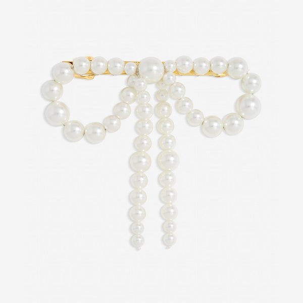 Jon Richard Gold Plated Pearl Bow Hair Clip
