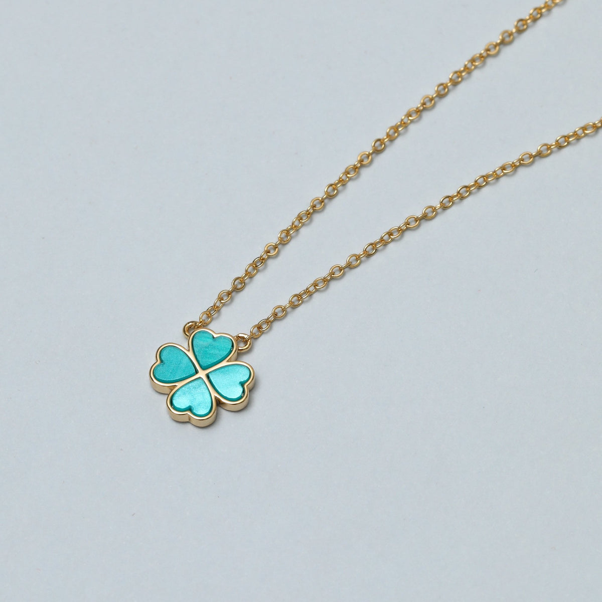 Jon Richard Gold Plated and Turquoise Heart Clover Pendant Necklace