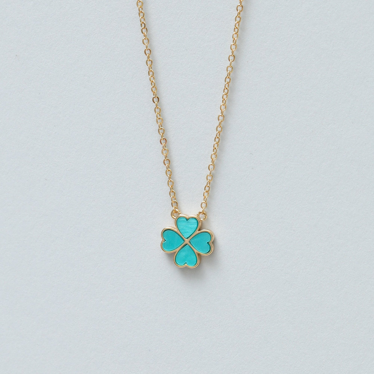 Jon Richard Gold Plated and Turquoise Heart Clover Pendant Necklace