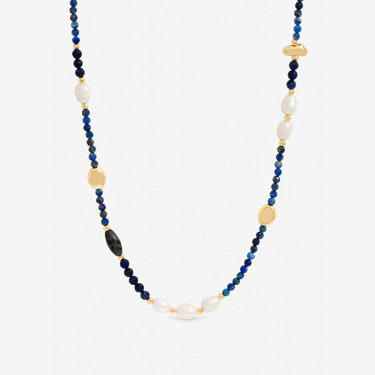 Jon Richard Lapis and Pearl Beaded Necklace
