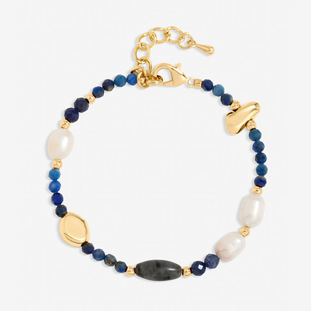 Jon Richard Lapis and Pearl Beaded Bracelet