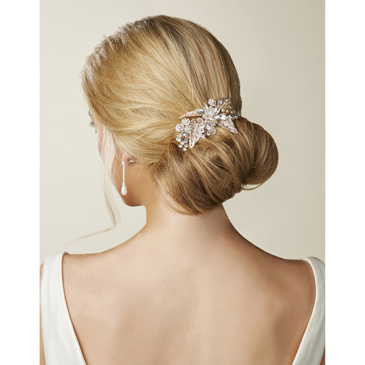 Molly Silver Leaf And Navette Circle Clip
