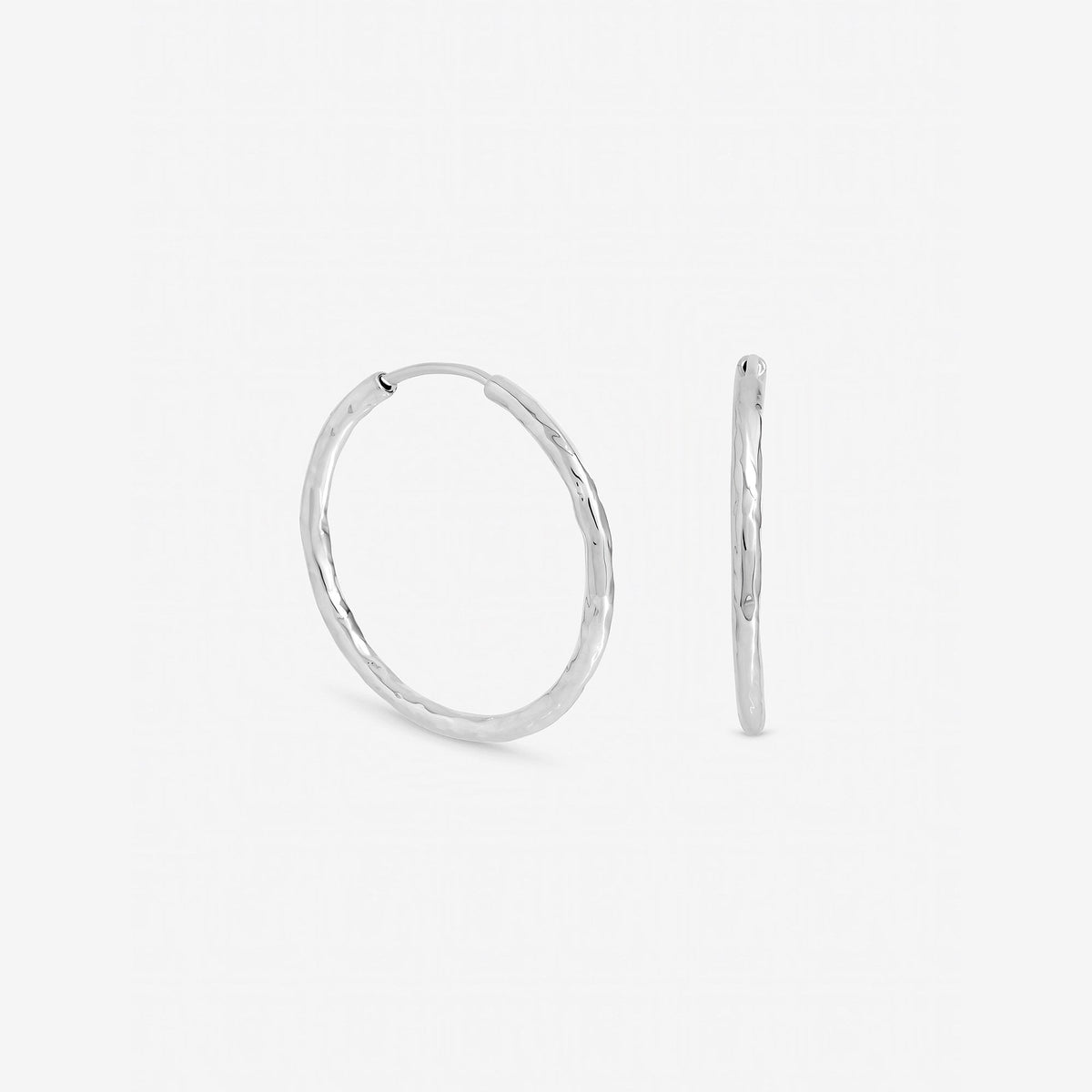 Inicio Sterling Silver Molten Small Sleeper Hoops - Gift Pouch