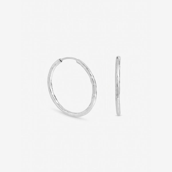 Inicio Sterling Silver Molten Small Sleeper Hoops - Gift Pouch