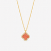 Jon Richard Gold Plated and Coral Clover Pendant Necklace
