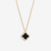 Jon Richard Gold Plated and Jet Clover Pendant Necklace