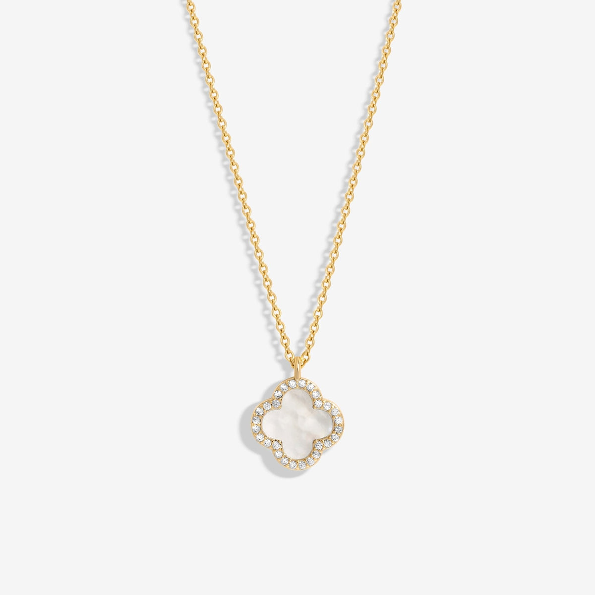 Jon Richard Gold Plated and Mother of Pearl Clover Pendant Necklace