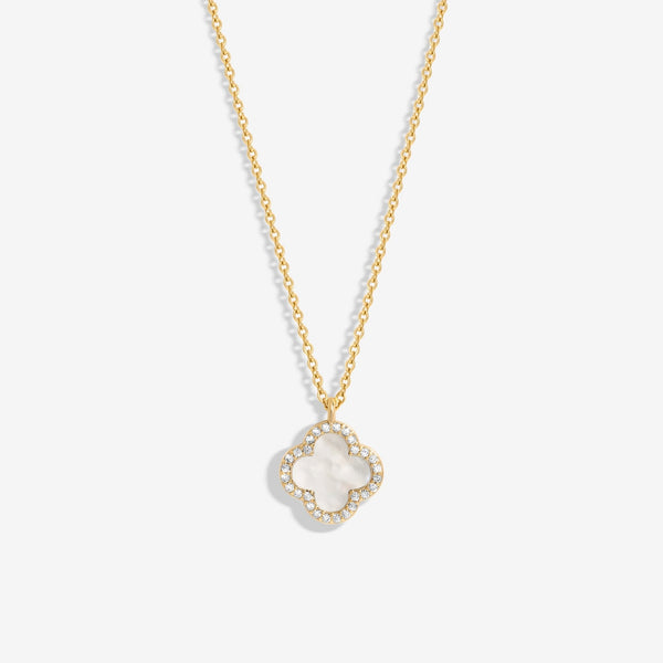 Jon Richard Gold Plated and Mother of Pearl Clover Pendant Necklace