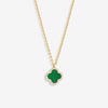 Jon Richard Gold Plated And Malachite Clover Pendant Necklace