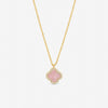 Jon Richard Gold Plated and Pink Clover Pendant Necklace