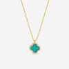 Jon Richard Gold Plated and Turquoise Clover Pendant Necklace