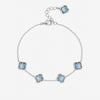 Inicio Sterling Silver Light Sapphire Clover Bracelet - Gift Pouch