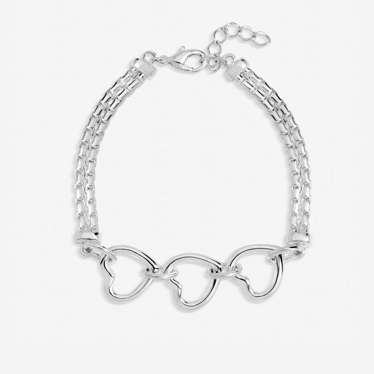 Inicio Sterling Silver Interlink Heart Bracelet - Gift Pouch