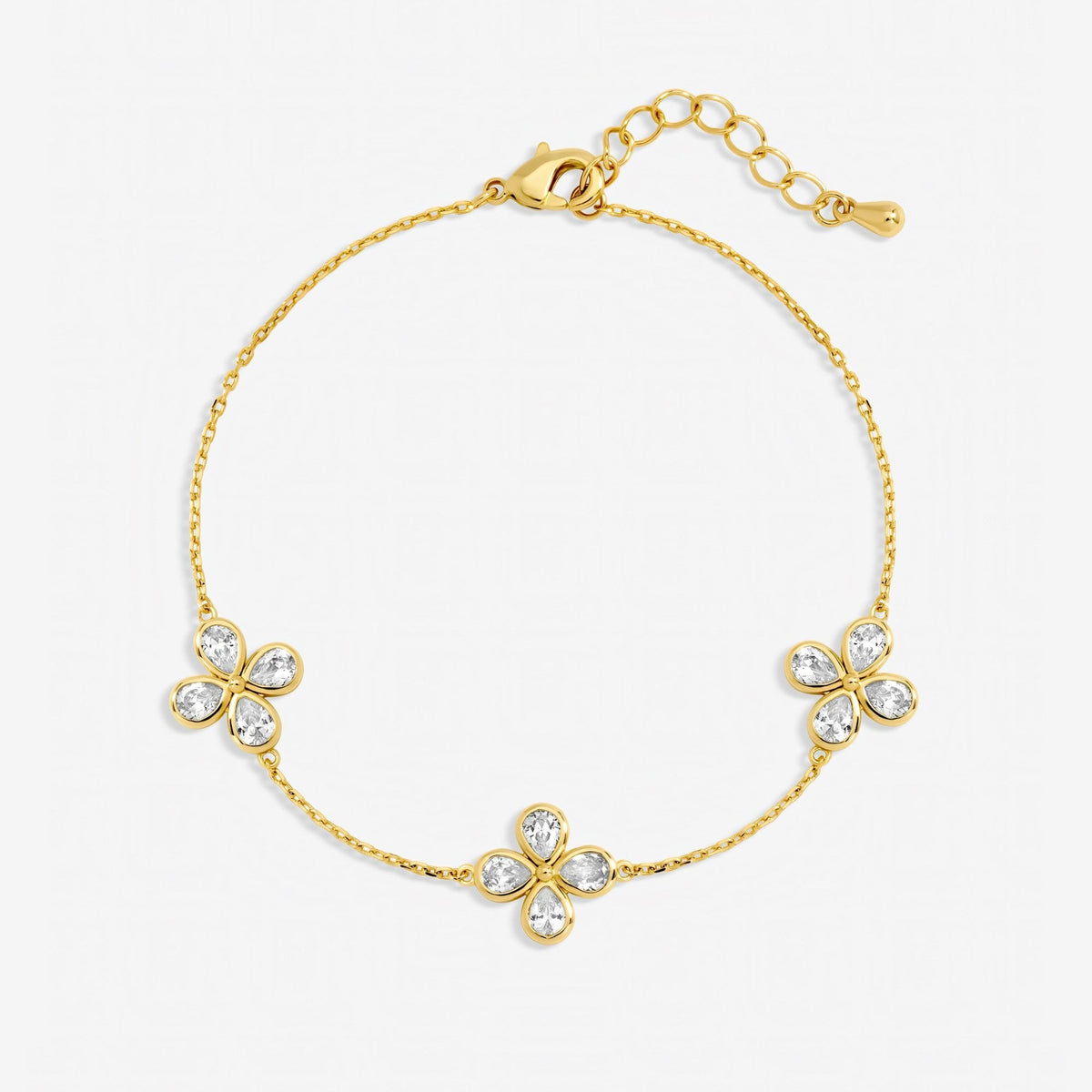 Jon Richard Gold Plated and Crystal Delicate Flower Bracelet