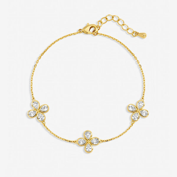 Jon Richard Gold Plated and Crystal Delicate Flower Bracelet