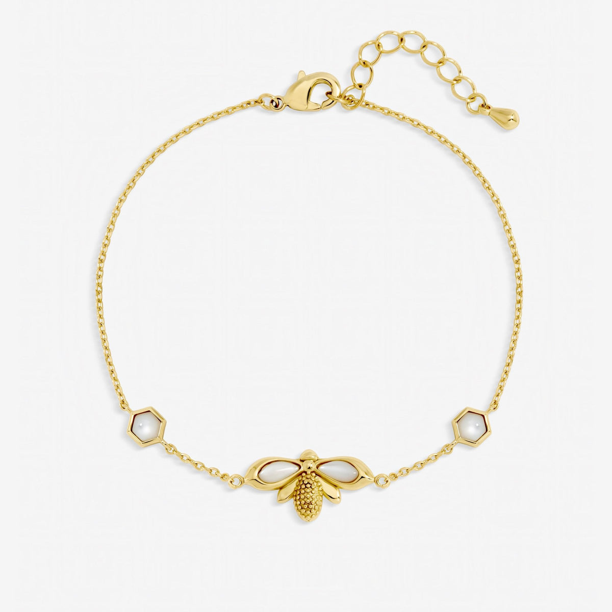 Jon Richard Gold Plated and Mother of Pearl Bumblebee Bracelet