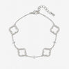 Jon Richard Silver Plated Pave and Crystal Open Clover Bracelet