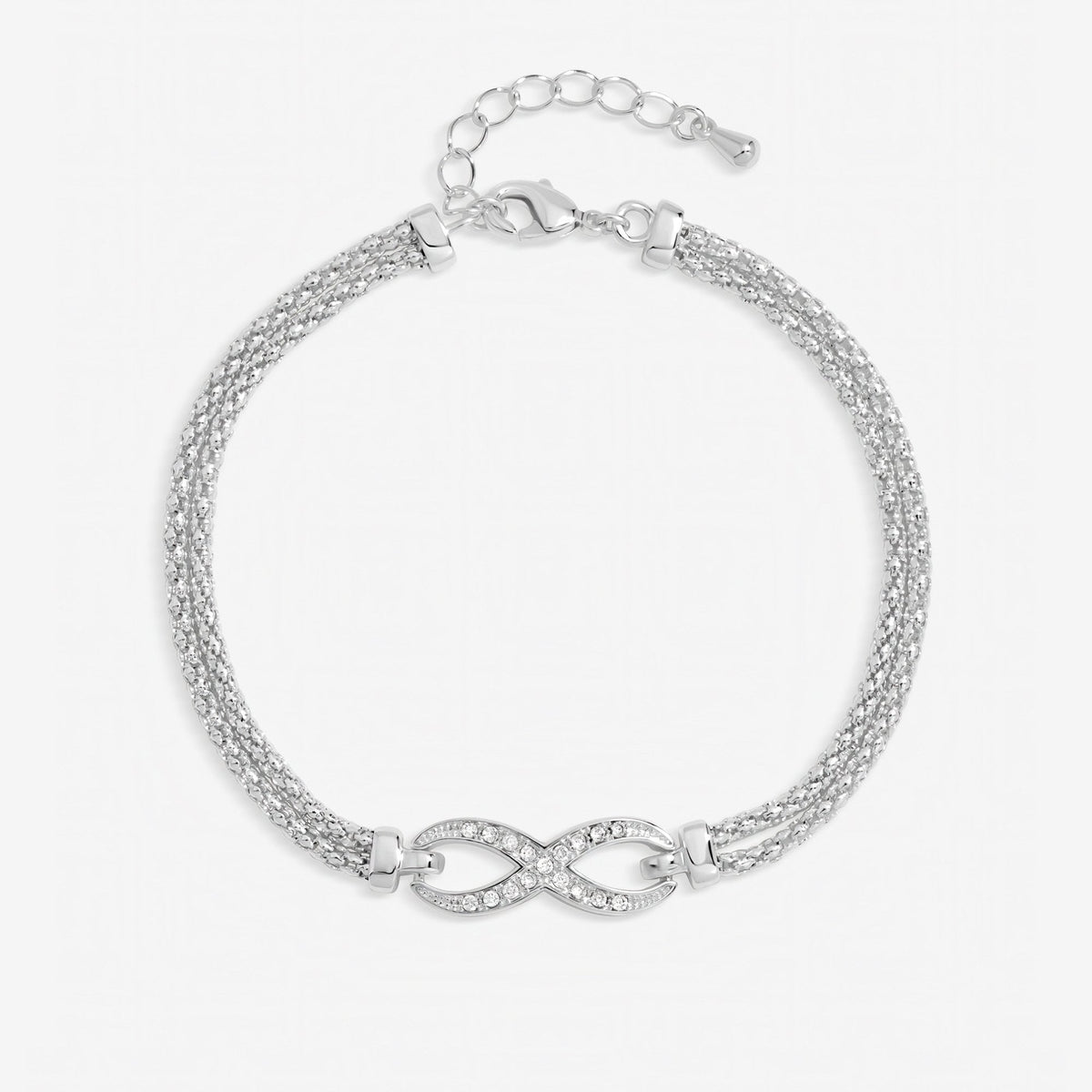 Inicio Sterling Silver Premium Pave Infinity Bracelet - Gift Pouch