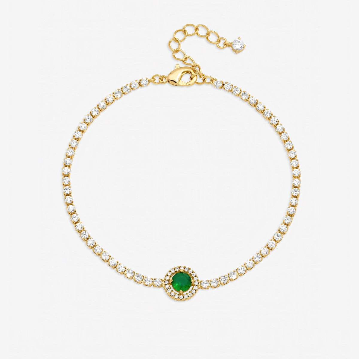 Jon Richard Gold Plated and Emerald Crystal Stone Bracelet