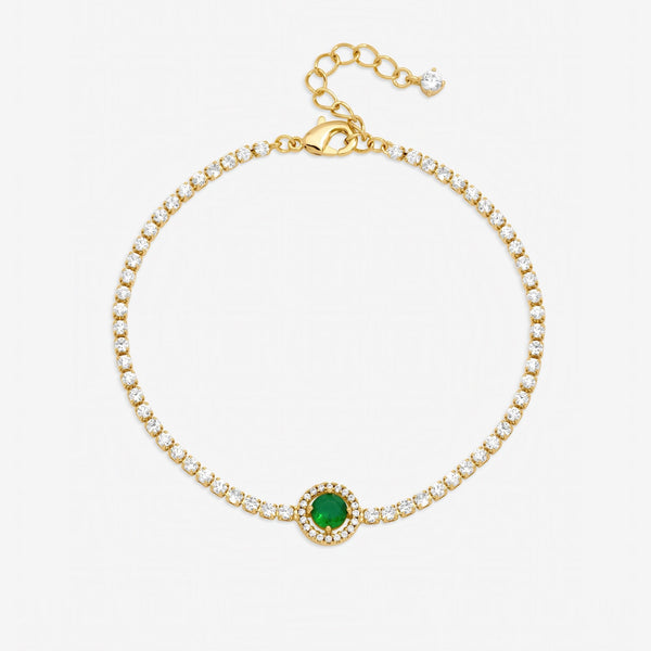 Jon Richard Gold Plated and Emerald Crystal Stone Bracelet