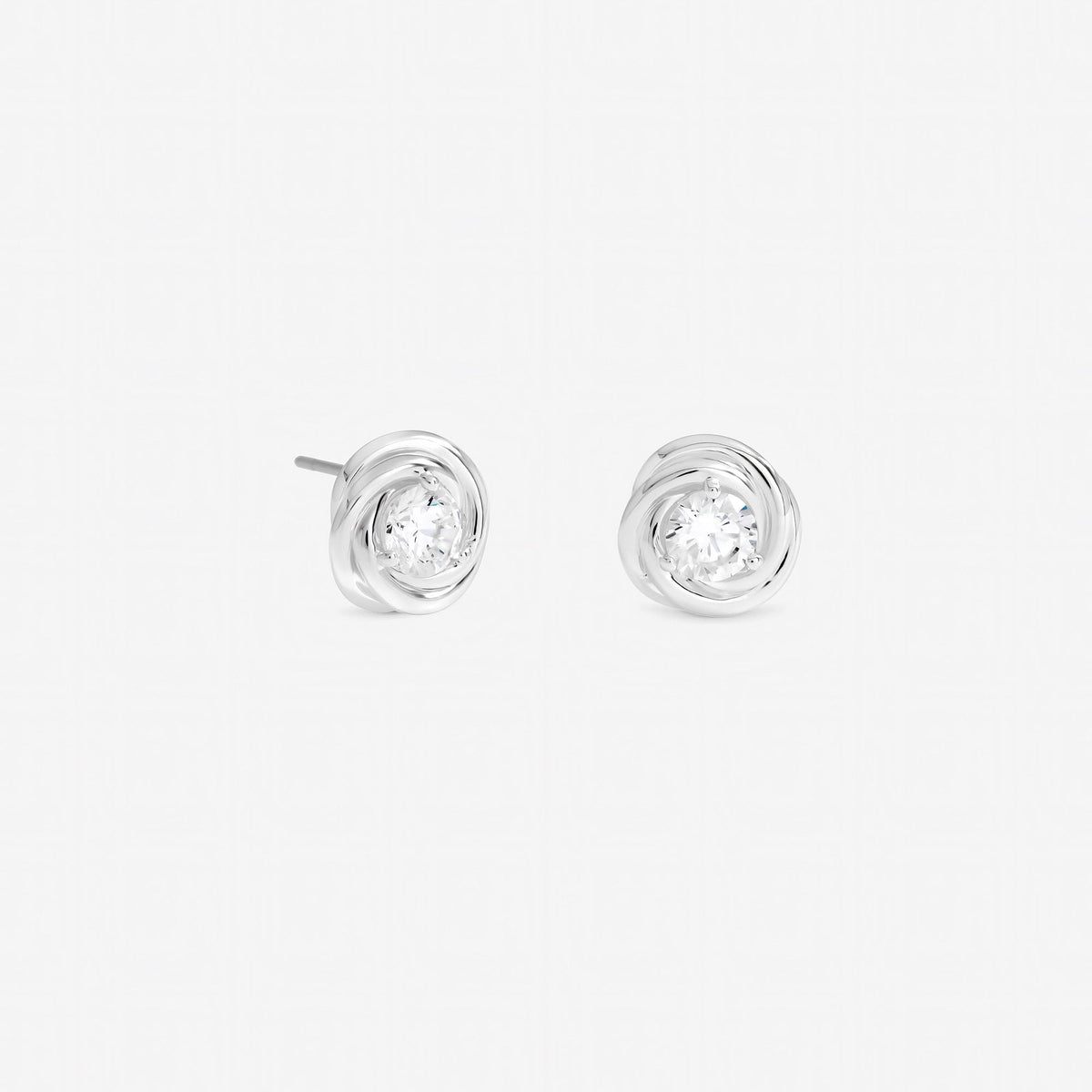 Jon Richard Silver Plated and Crystal Knot Earrings