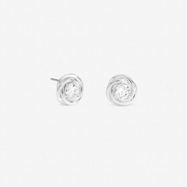Jon Richard Silver Plated and Crystal Knot Earrings