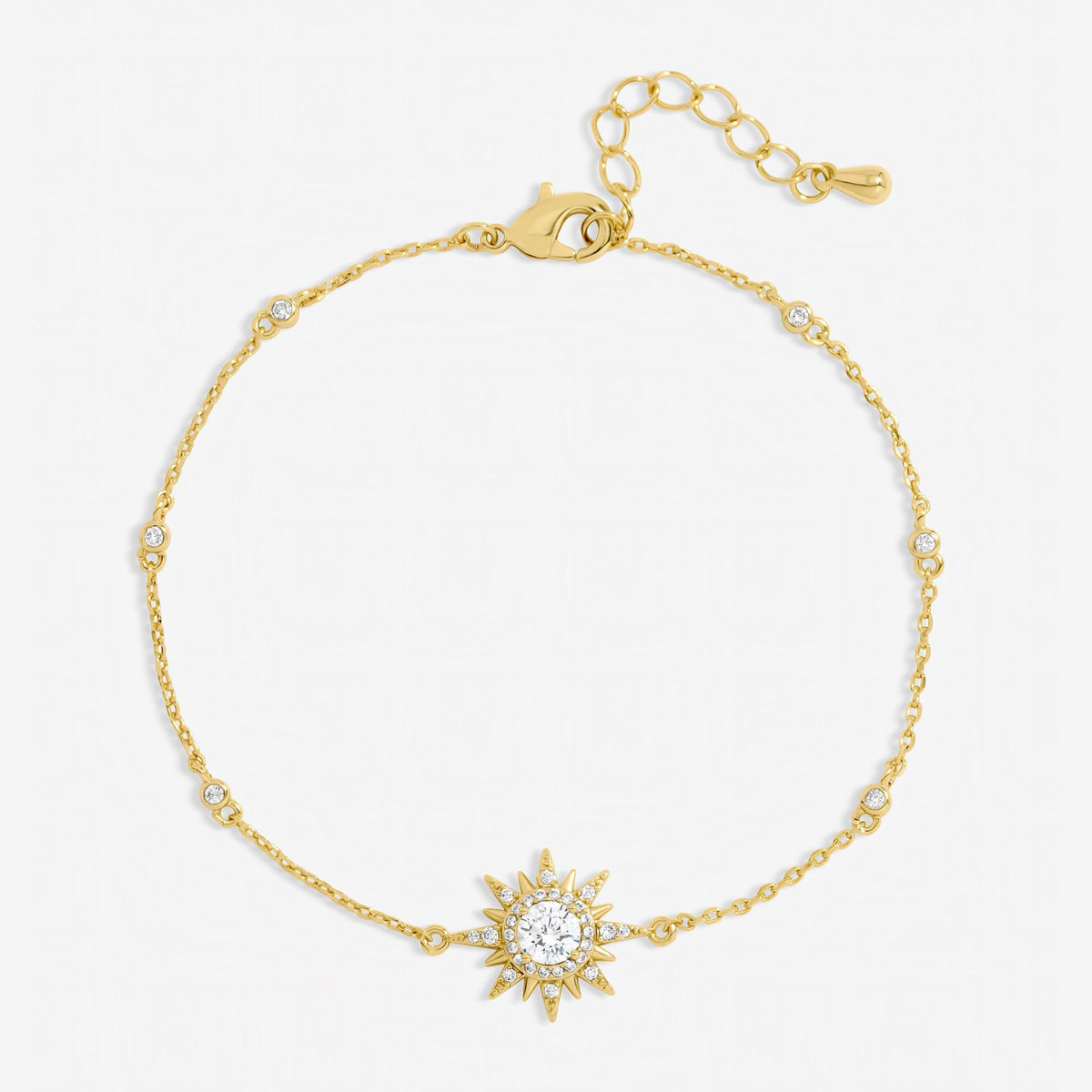 Jon Richard Gold Plated and Pave Starburst Bracelet