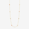 Jon Richard Gold Plated and Coral Long Station Clover Necklace
