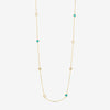 Jon Richard Gold Plated and Turquoise Long Station Clover Necklace
