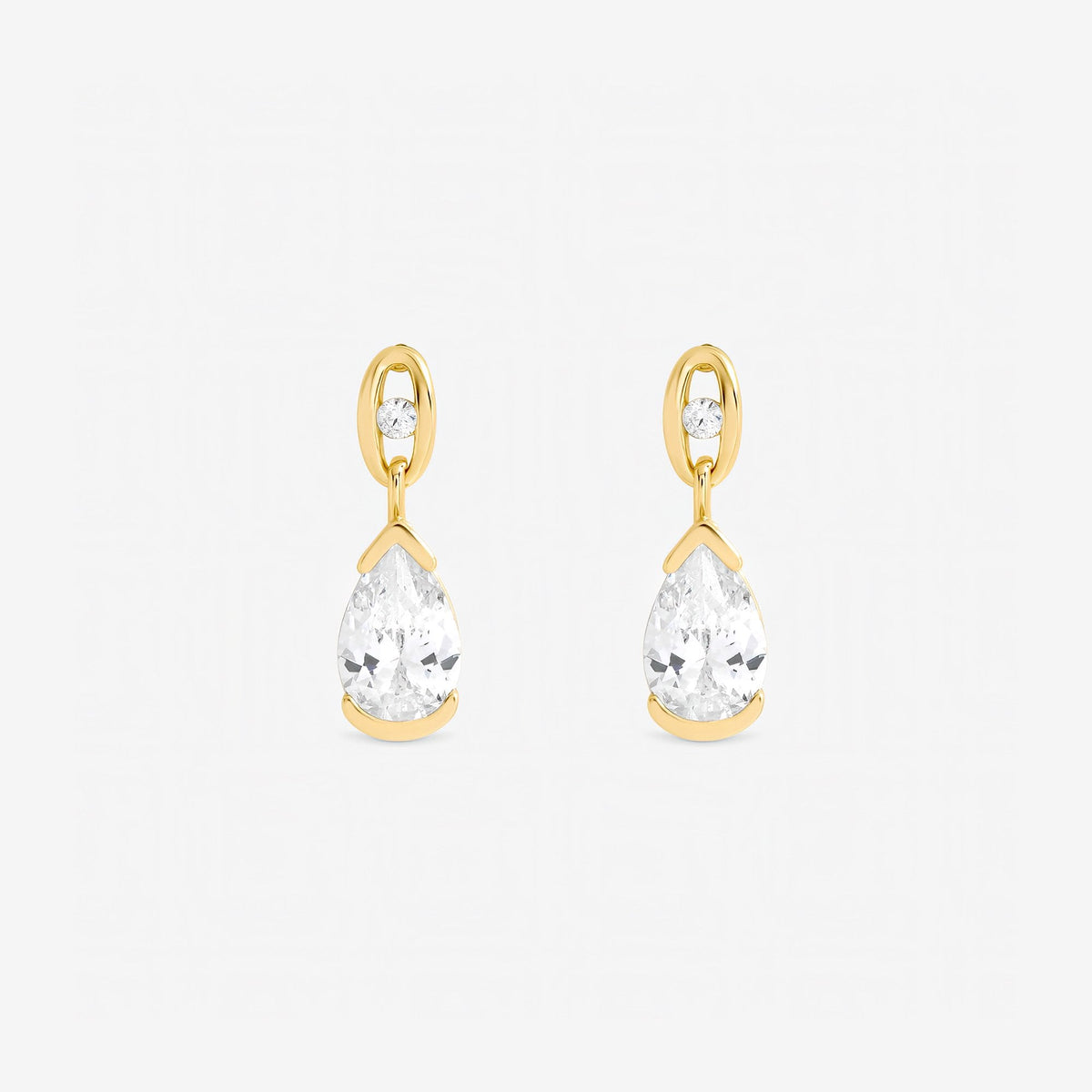 Jon Richard Gold Plated and Cubic Zirconia Pear Drop Earrings