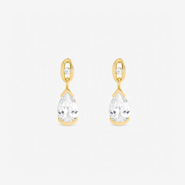 Jon Richard Gold Plated and Cubic Zirconia Pear Drop Earrings
