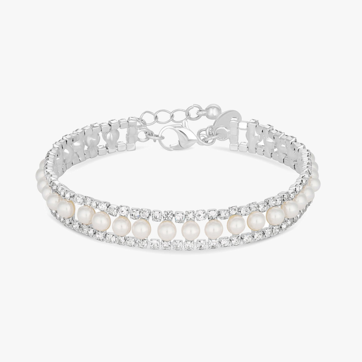 Jon Richard Silver Plated Pearl And Crystal Bracelet